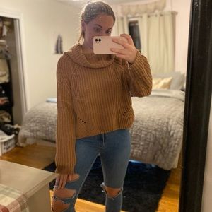 Light Brown/Tan Sweater with Cowl Neck